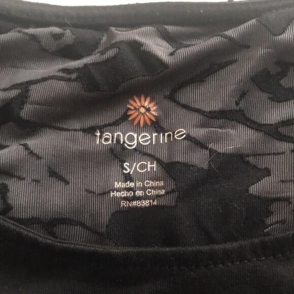 Tangerine Womens Exercise Tank Top Size Small Black Gray High Low Layered - Picture 5 of 6